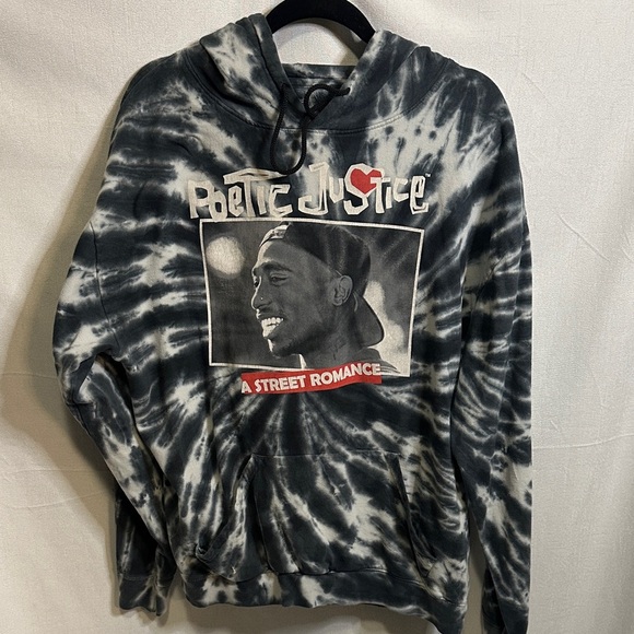 Men's Black and Gray Graphic Hoodie - Picture 1 of 7